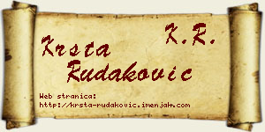 Krsta Rudaković vizit kartica